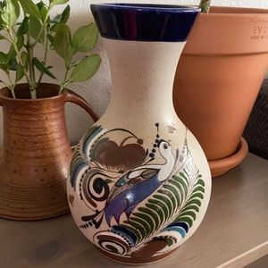 Vintage Mateos Mexico Tonala Vase StonewarePeacock